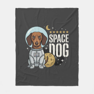 Dachshund Space Dog Astronaut Vector Fleece Blanket