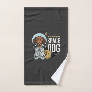 Dachshund Space Dog Astronaut Vector Hand Towel