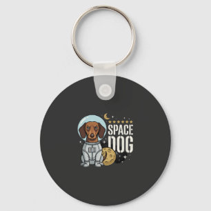 Dachshund Space Dog Astronaut Vector Keychain