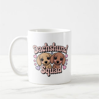 dachshund squad kawaii dachshund dachshund lover d coffee mug