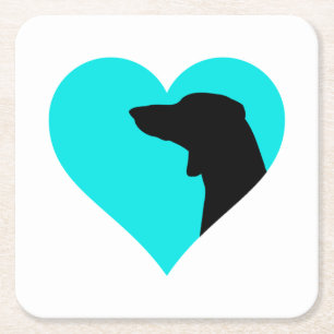 Dachshund square paper coaster