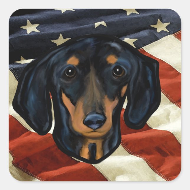 DACHSHUND SQUARE STICKER (Front)