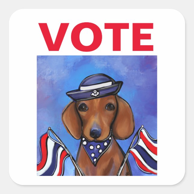 Dachshund     square sticker (Front)