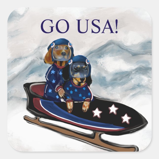 DACHSHUND  SQUARE STICKER (Front)