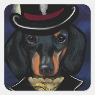 DACHSHUND     SQUARE STICKER