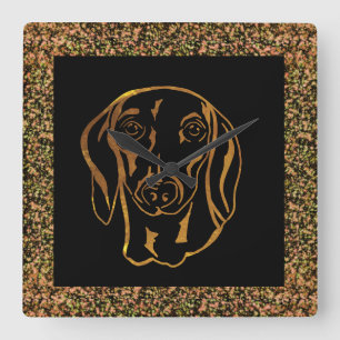DACHSHUND  SQUARE WALL CLOCK