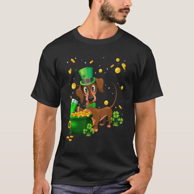 Dachshund St Patrick's Day Irish C    Dog   T-Shirt (Front)
