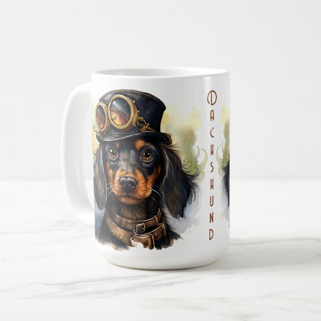 Dachshund Steampunk Dog Coffee Mug (Front Left)