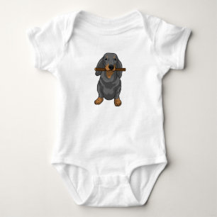 Dachshund Stick Baby Bodysuit