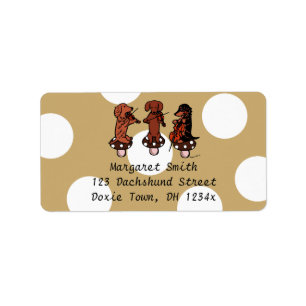 Dachshund String Étiquettes de adresse de trio