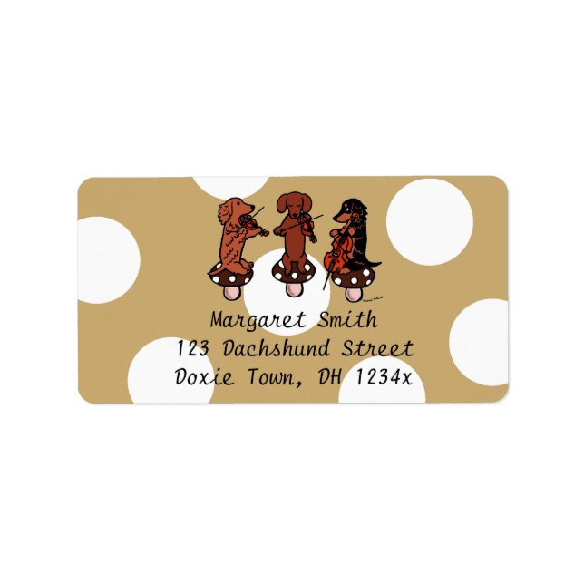 Dachshund String Trio Address Labels (Front)