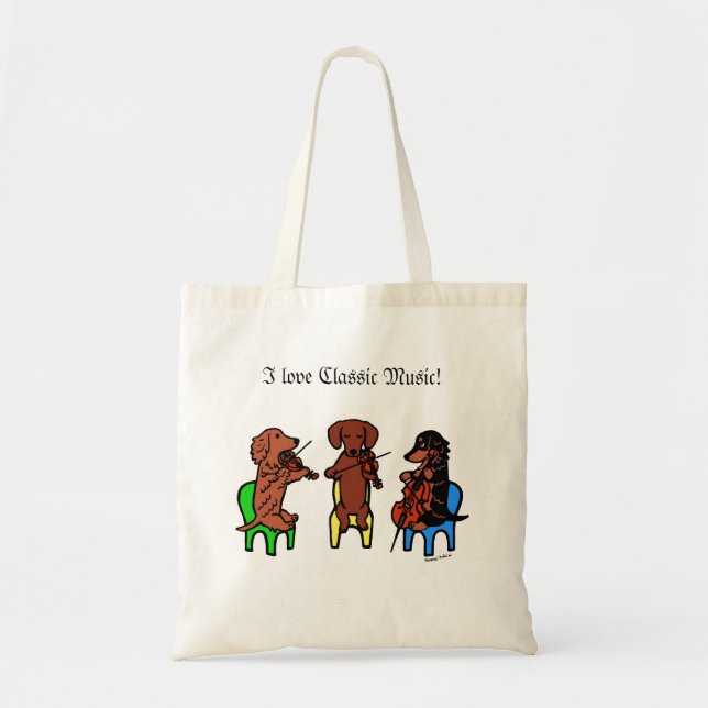 Dachshund String Trio Tote Bag (Front)