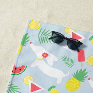 Dachshund Summer Wiener Dog Beach Towel