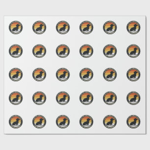 Dachshund Sunset Shirt Vintage Dog Lover Design_1 Wrapping Paper