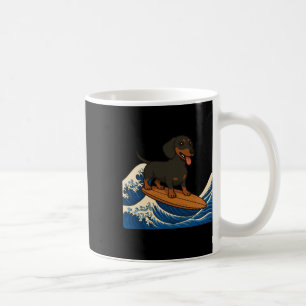 Dachshund Surfing Japanese Wave Weiner Dog _1 Coffee Mug