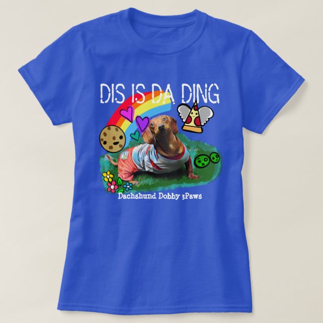 Dachshund T-shirt Rainbow (Design Front)