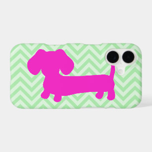 Dachshund + Téléphone Green Chevron