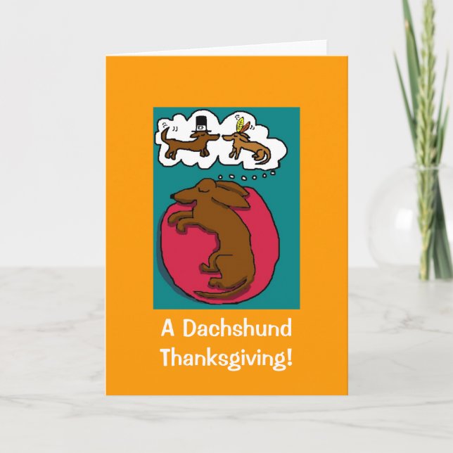 Dachshund Thanksgiving Holiday Card (Front)