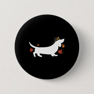Dachshund Thanksgiving Pilgrim Fall  2 Inch Round Button