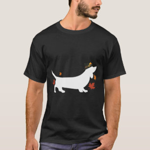 Dachshund Thanksgiving Pilgrim Fall  T-Shirt