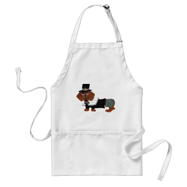 Dachshund Thanksgiving Pilgrim Standard Apron (Front)