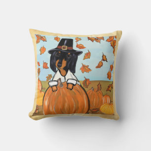 Dachshund Thanksgiving Throw Pillow