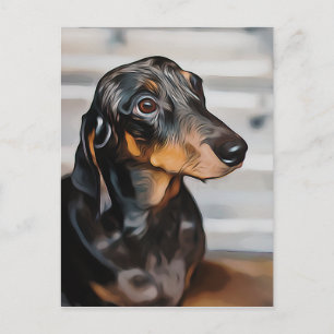 Dachshund The Marble Girl Poster Postcard