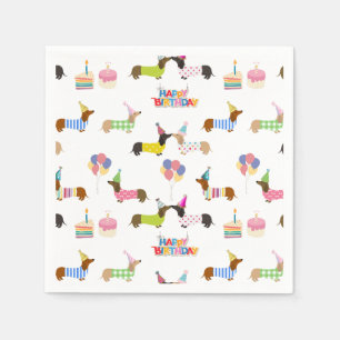 Dachshund Themed Birthday Napkins