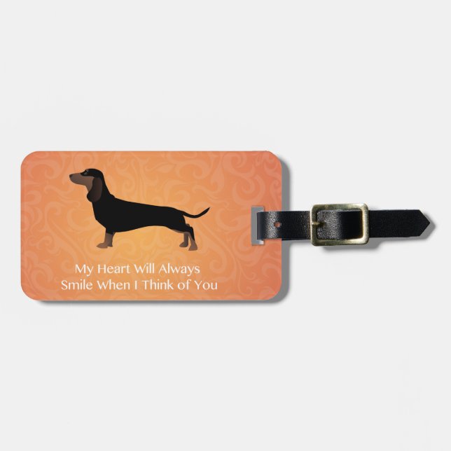 Dachshund - Thinking of You Design Luggage Tag (Front Horizontal)
