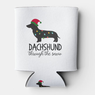 Dachshund Through The Snow Can Cooler