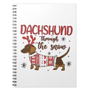 Dachshund Through The Snow Christmas Dog Lover Notebook