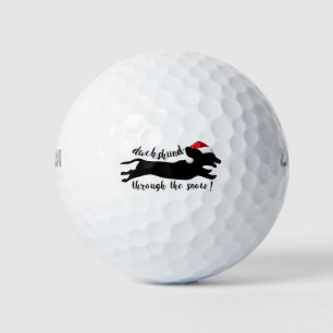 Dachshund through the snow Christmas Holidays Golf Balls