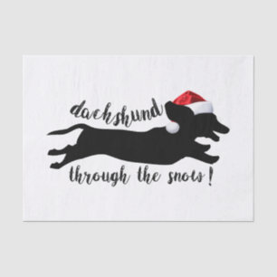 Dachshund through the snow Christmas Holidays Tissue Paper