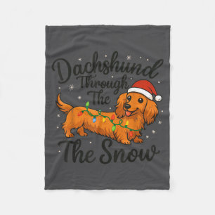 Dachshund Through The Snow Christmas Pajama Toddle Fleece Blanket