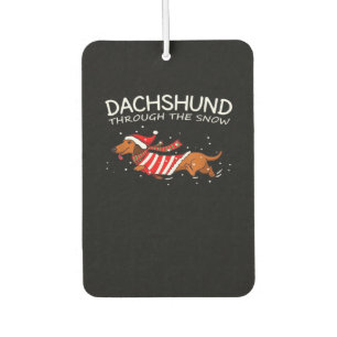 Dachshund Through The Snow Funny Dog Christmas Cla Air Freshener