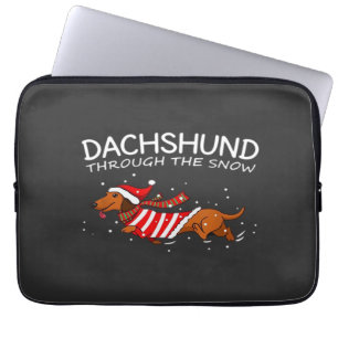 Dachshund Through The Snow Funny Dog Christmas Cla Laptop Sleeve