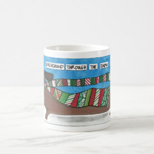 Dachshund Through The Snow - Funny Doxie Christmas Coffee Mug
