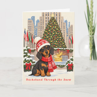 Dachshund Through the Snow Holiday Card