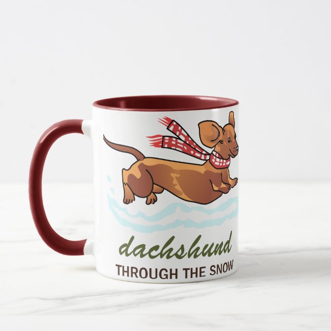 Dachshund Through the Snow Mug (Left)