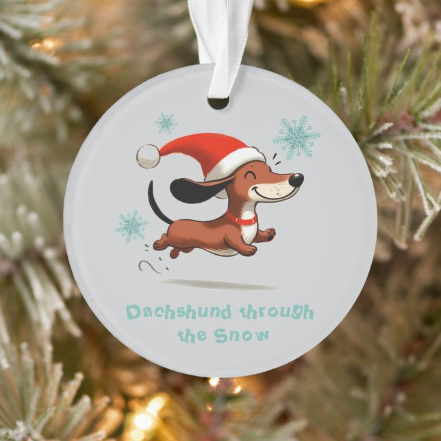 Dachshund through the Snow puppy dog Christmas (Arbre)