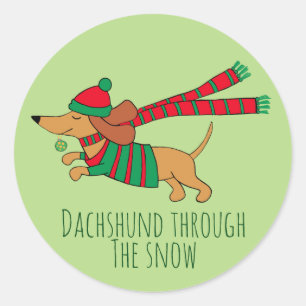 Dachshund Through the Snow Sticker 