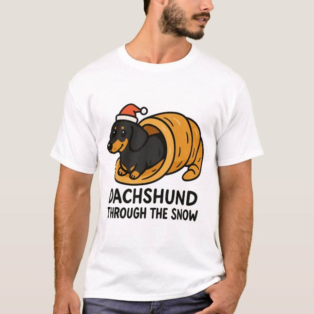Dachshund Through The Snow T-Shirt (Front)