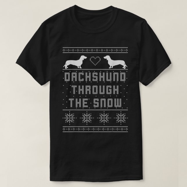 Dachshund Through the Snow  Ugly Christmas Sweater (Design Front)