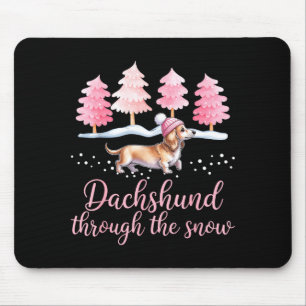 Dachshund Through The Snow Wiener Dog Christmas  Mouse Pad