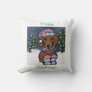Dachshund throw pillow