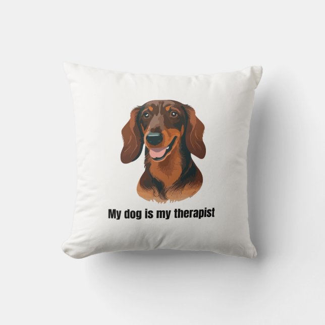 Dachshund Throw Pillow (Front)