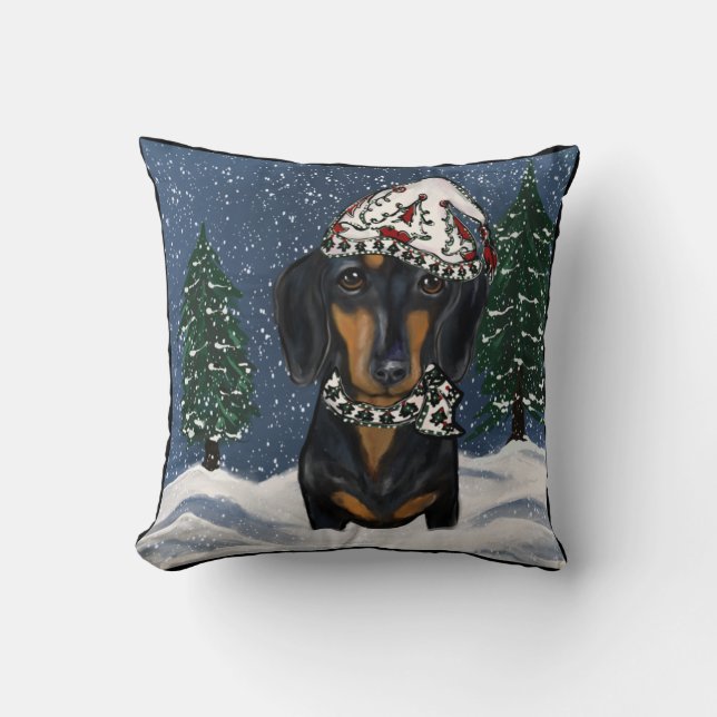Dachshund    throw pillow (Front)