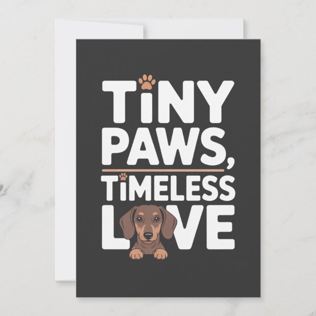 Dachshund Tiny Paws, Timeless Love Invitation (Front)