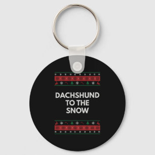 Dachshund to the Snow Christmas Dog Lover Xmas Pet Keychain