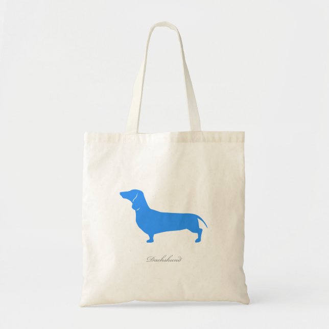 Dachshund Tote Bag (blue smooth version 1) (Front)